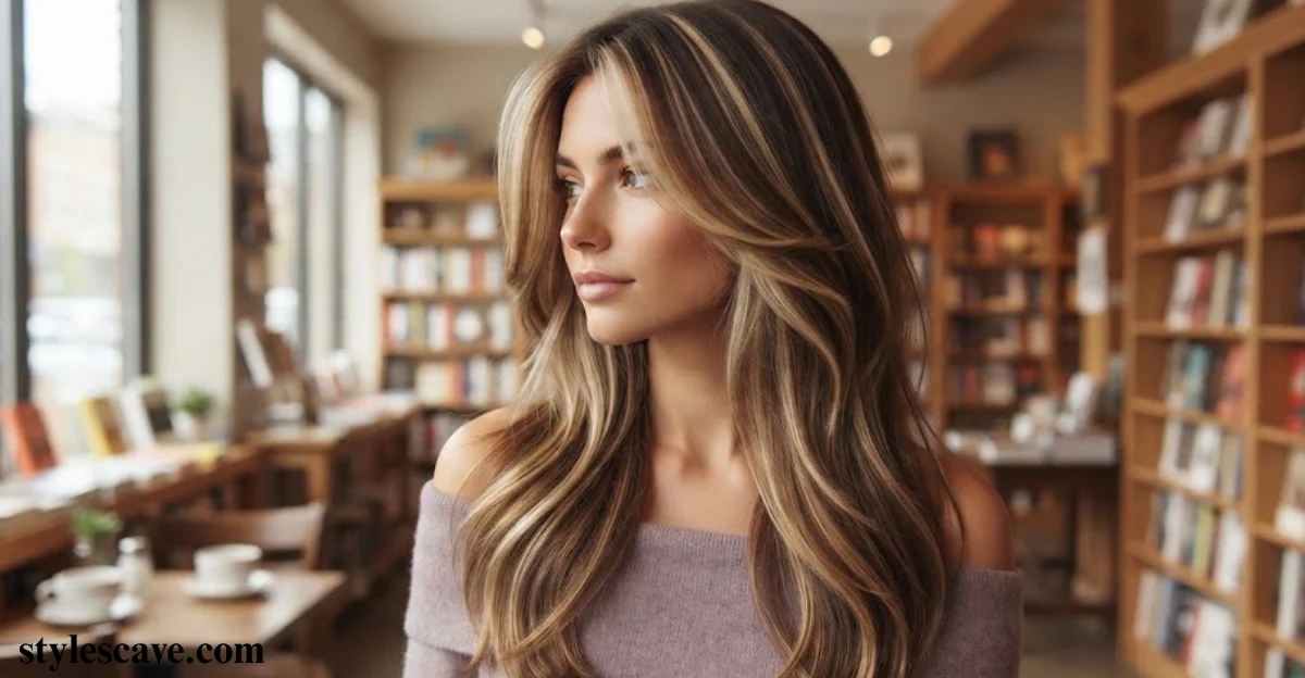 Blonde Streaked Brown Butterfly Hairstyle