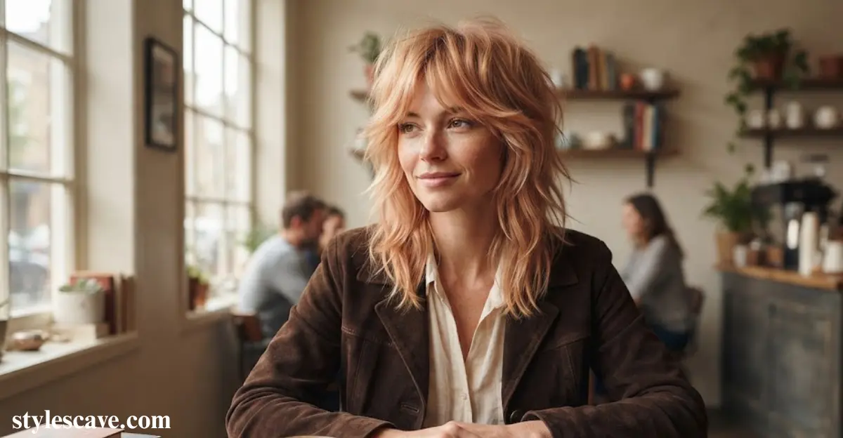 Strawberry Blonde Wolf Cut