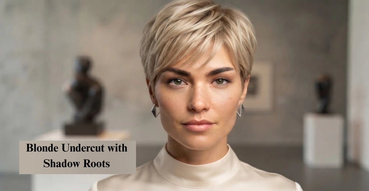 Blonde Undercut with Shadow Roots