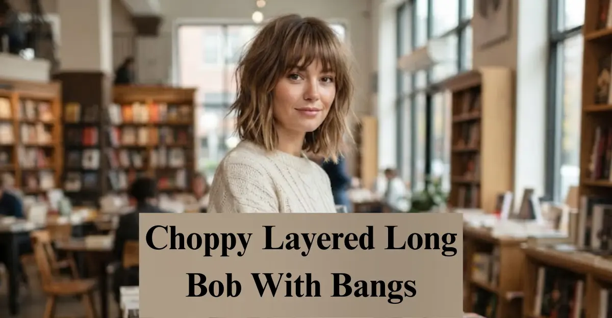 Choppy Layered Long Bob With Bangs