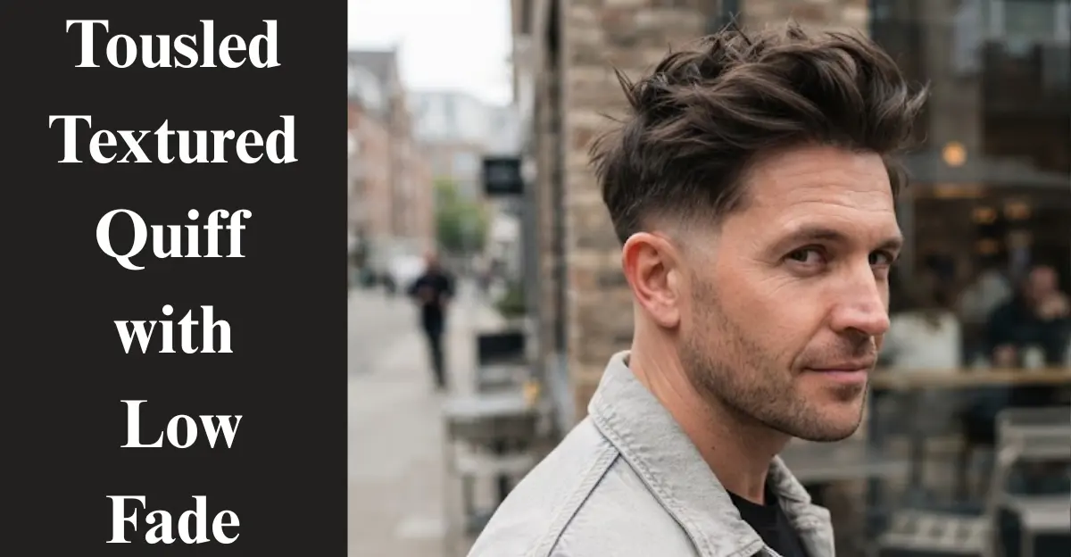 Tousled Textured Quiff with Low Fade