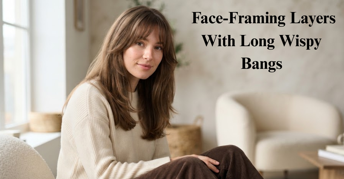 Face-Framing Layers With Long Wispy Bangs