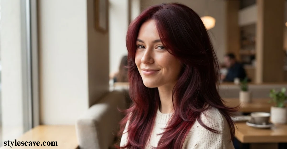 Cherry Red Butterfly Haircut