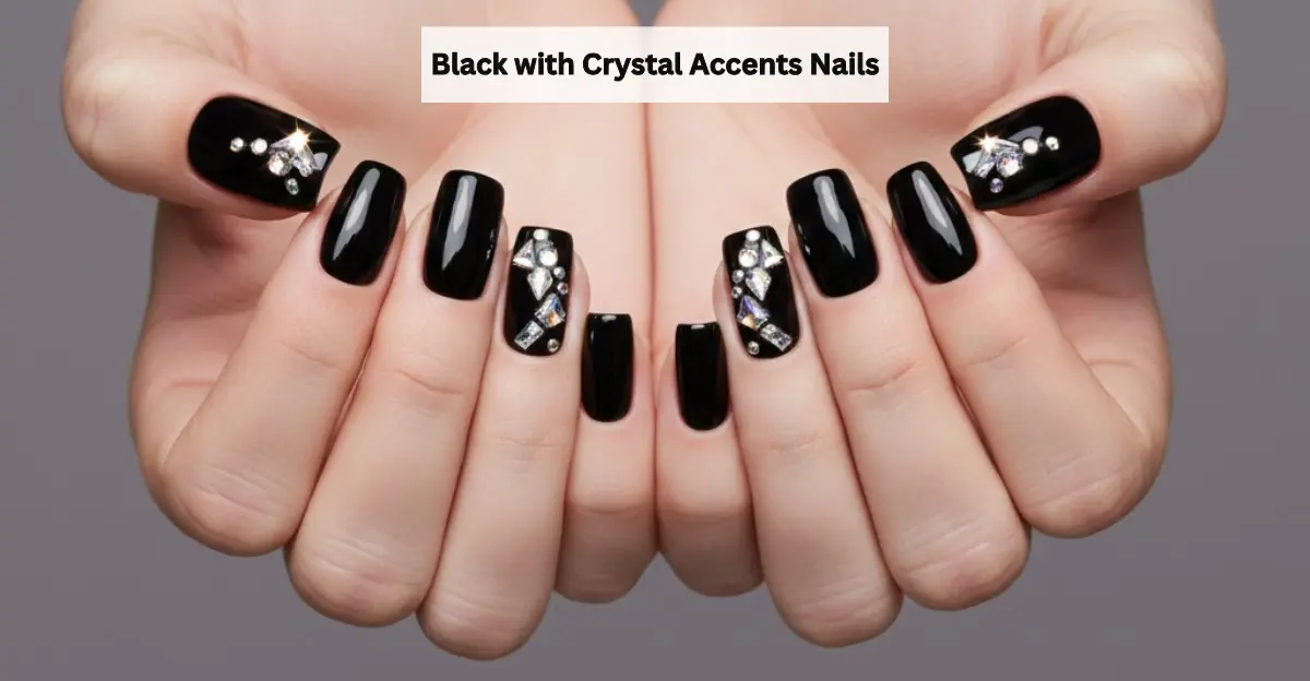 Black with Crystal Accents