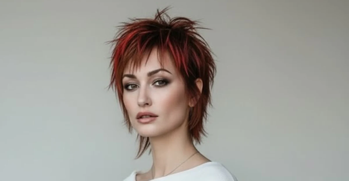 Bold Wolf Cut with Angled Bangs
