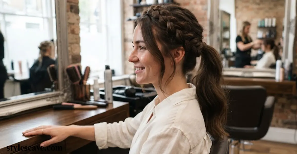 Braided Crown into Ponytail