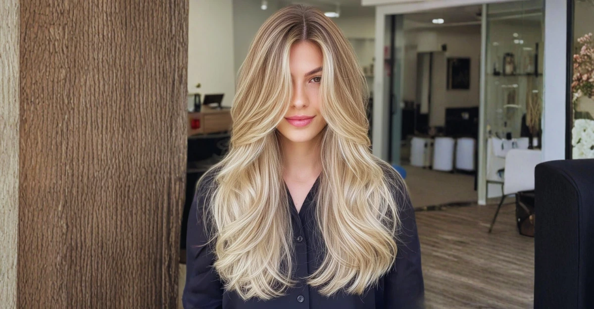 Buttery Blonde Long Hollywood Waves