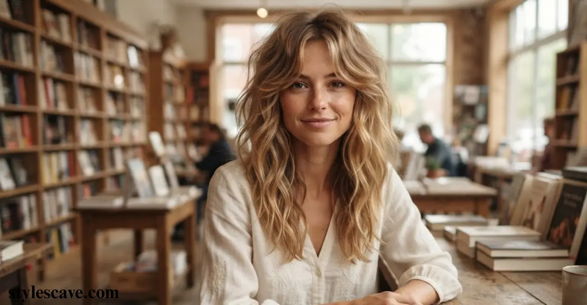 Caramel Blonde Wavy Wolf Cut