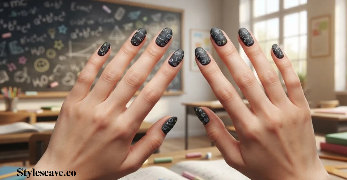 Chalkboard Scribble Nails