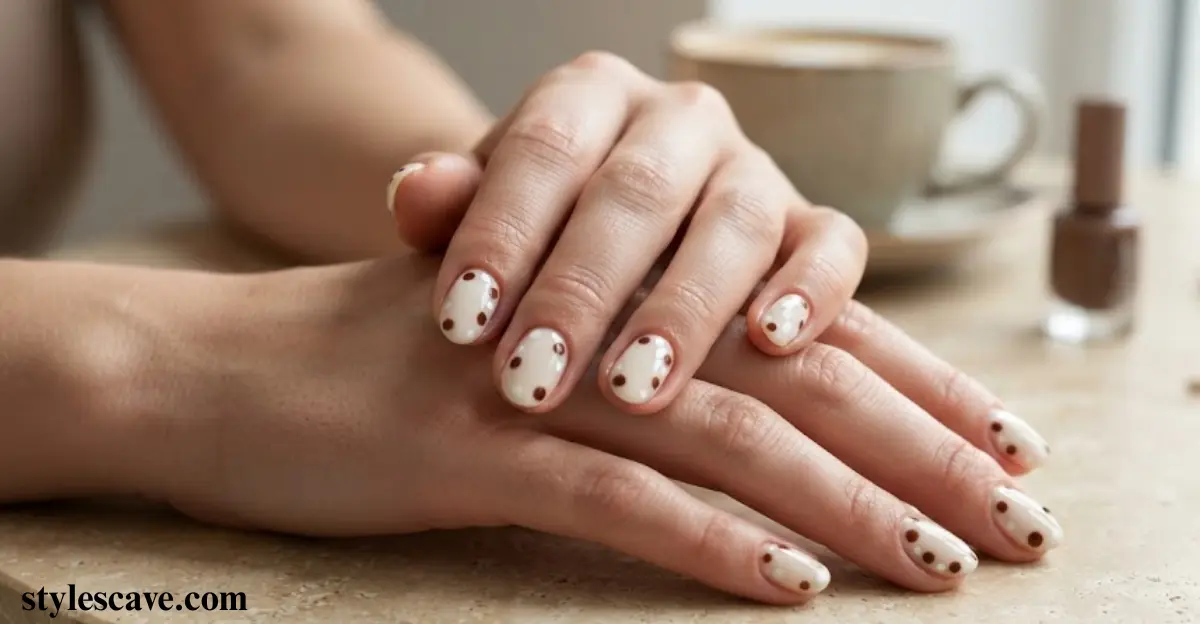 Classic Brown and White Dots