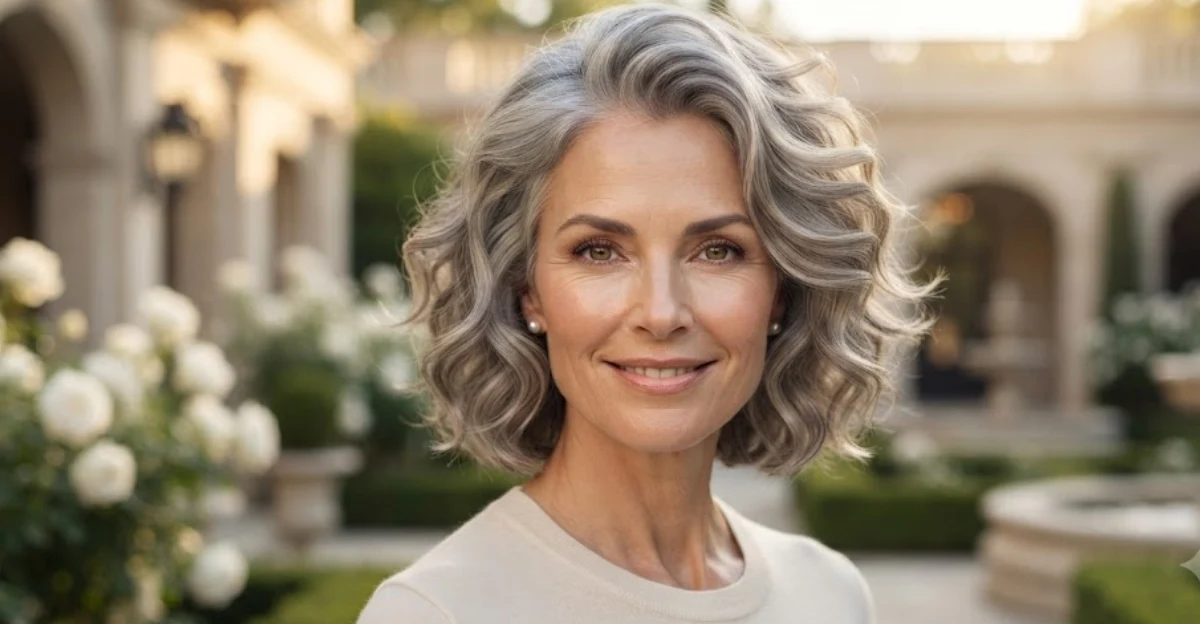 Classic Gray Curly Bob