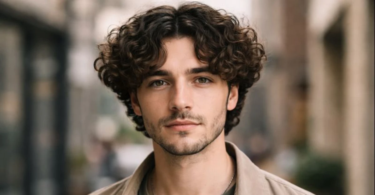 Curly Middle Part
