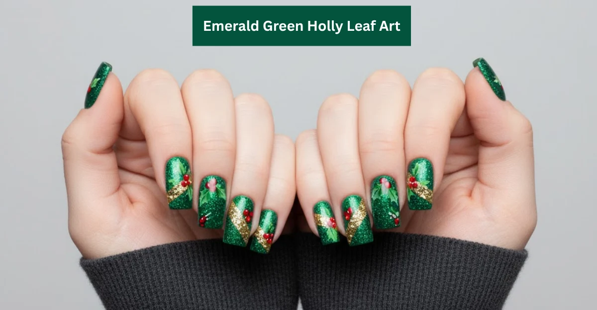 Emerald Green Holly Leaf Art
