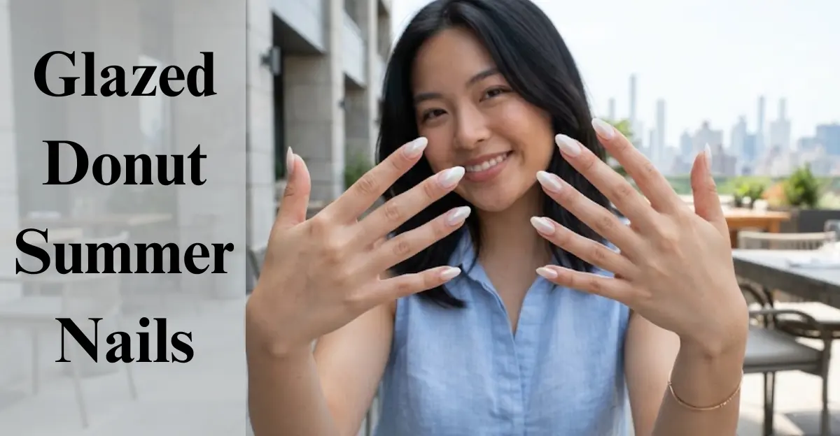 Glazed Donut Summer Nails