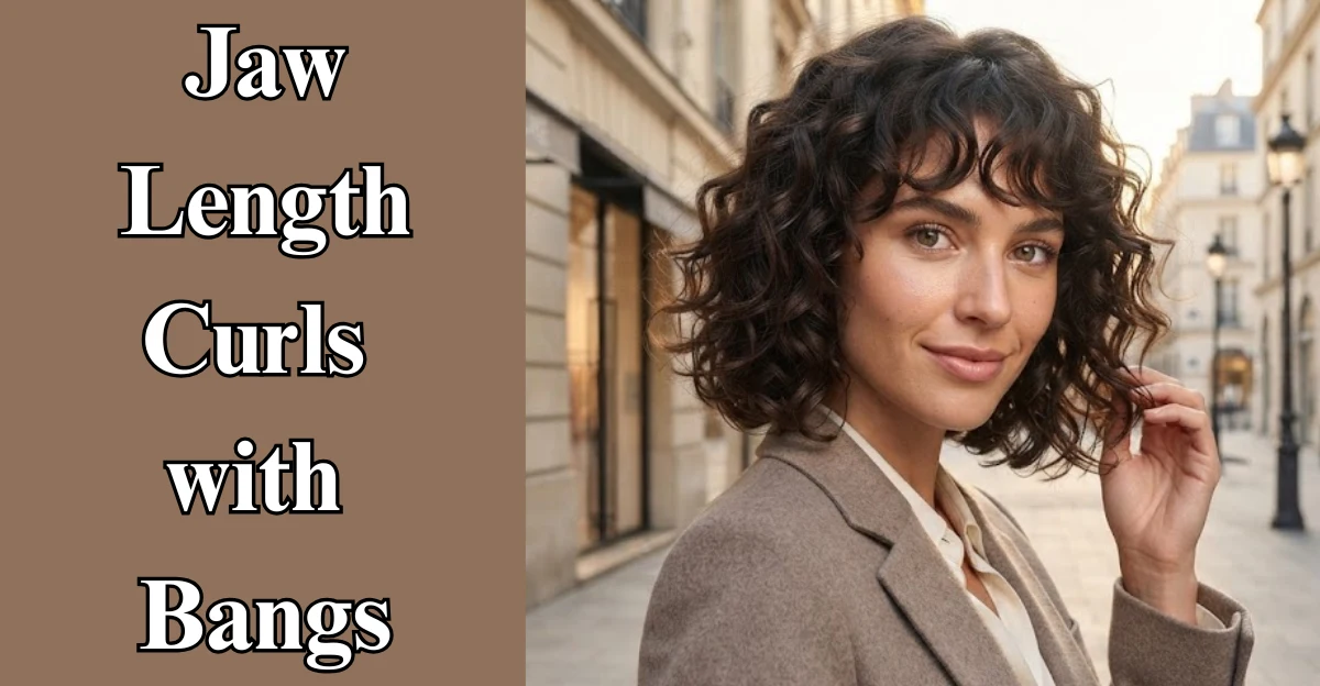 Jaw-Length Curls with Bangs
