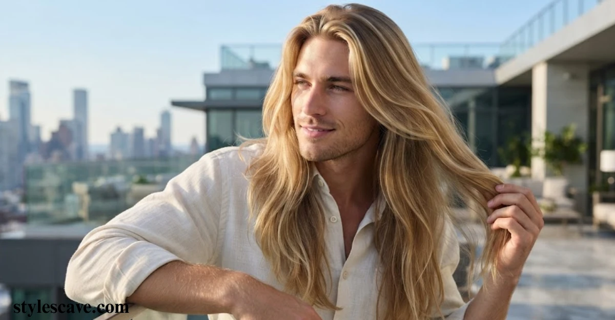 Long Flowing Blonde Hair