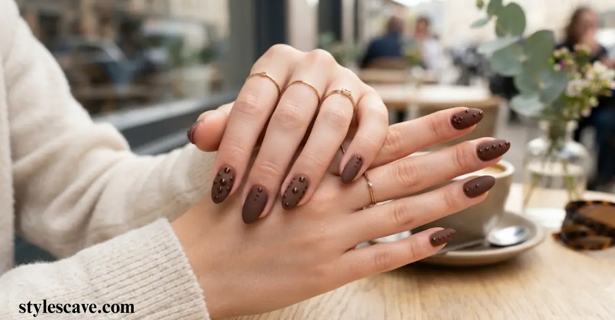 Matte Brown with Glossy Dots