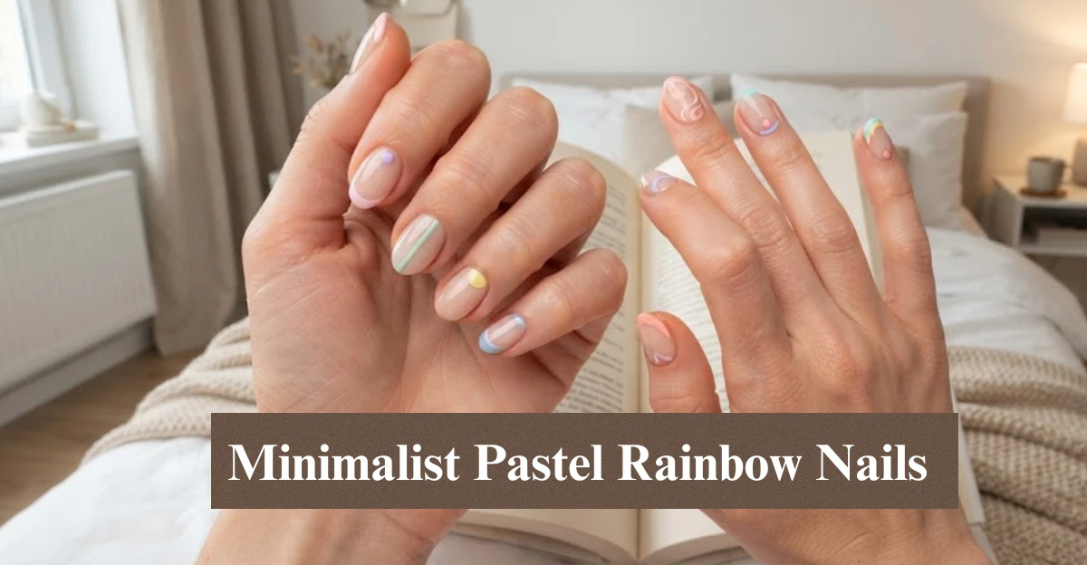 Minimalist Pastel Rainbow Nails