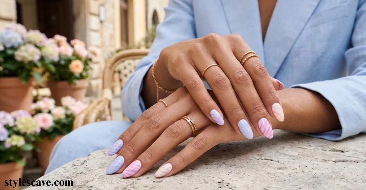 Pastel Zebra Print Nails