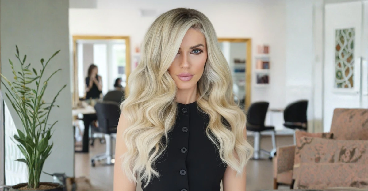 Platinum Blonde Waves With Champagne Undertones