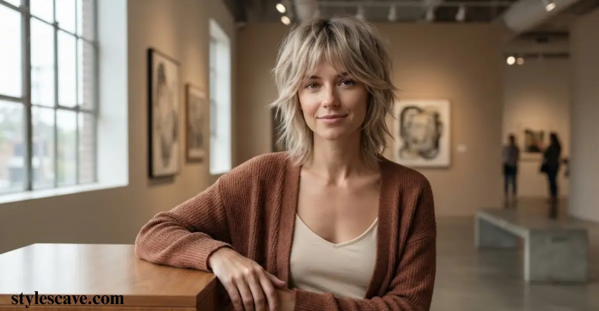 Sandy Blonde Layered Wolf Cut