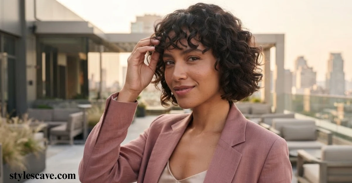 Short Layered Curls With Bangs
