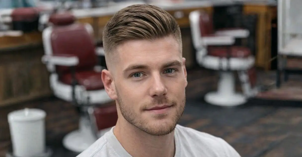 Side Swept Crew Cut Fade