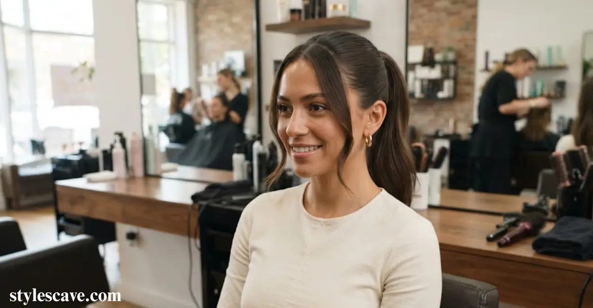 Sleek High Ponytail with Face-Framing Pieces