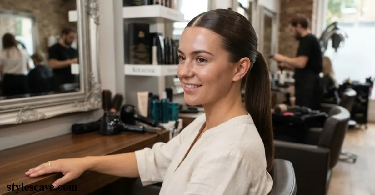 Sleek Middle-Part Ponytail