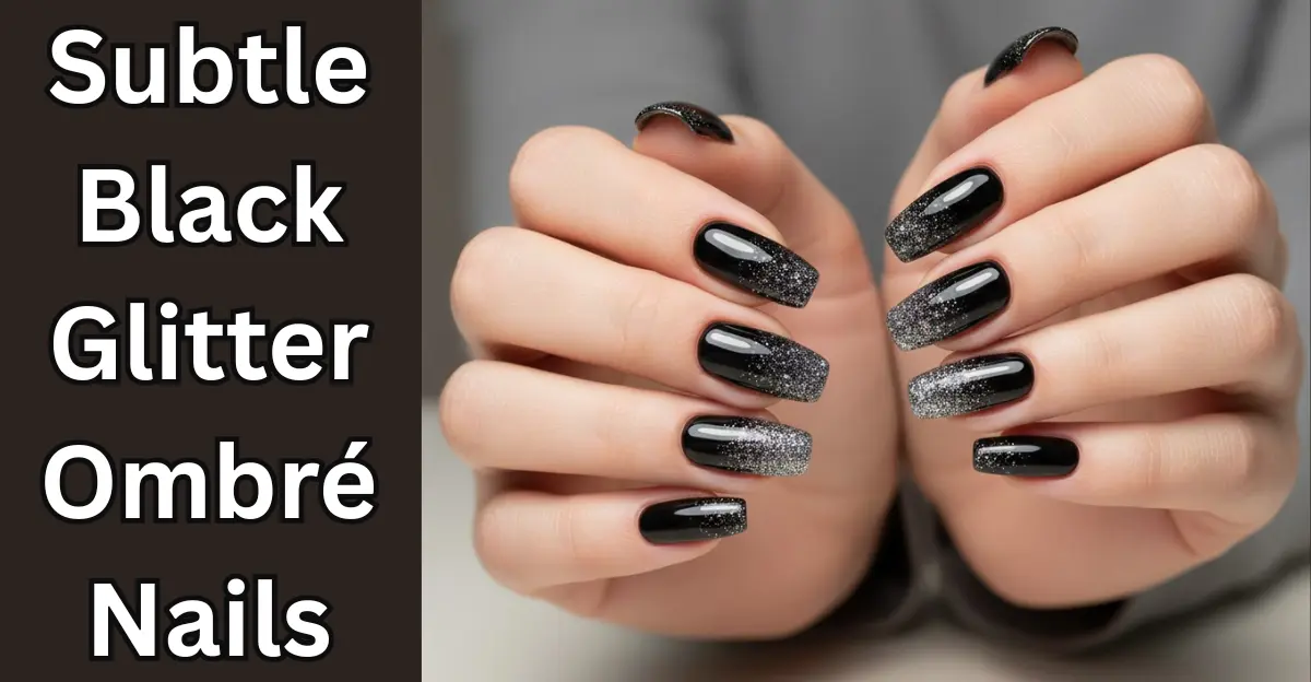 Subtle Black Glitter Ombre