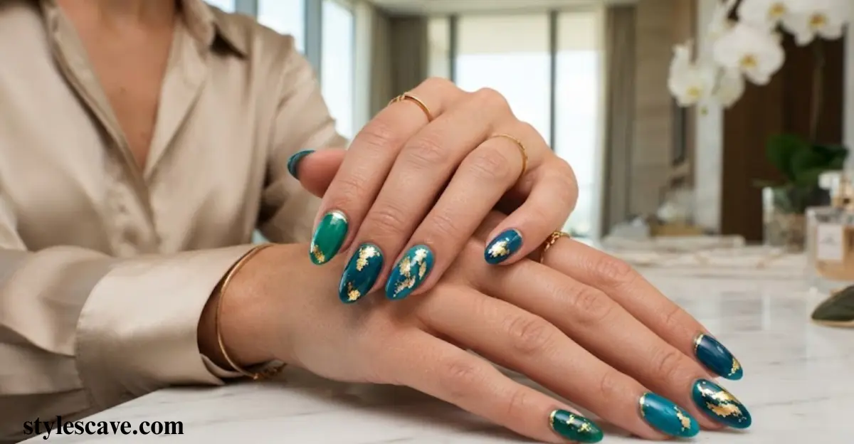 Teal and Gold Foil Accents