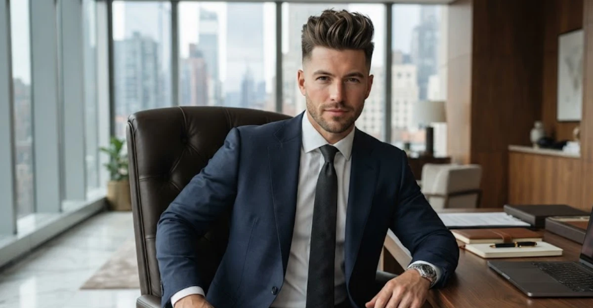 Textured Pompadour Fade
