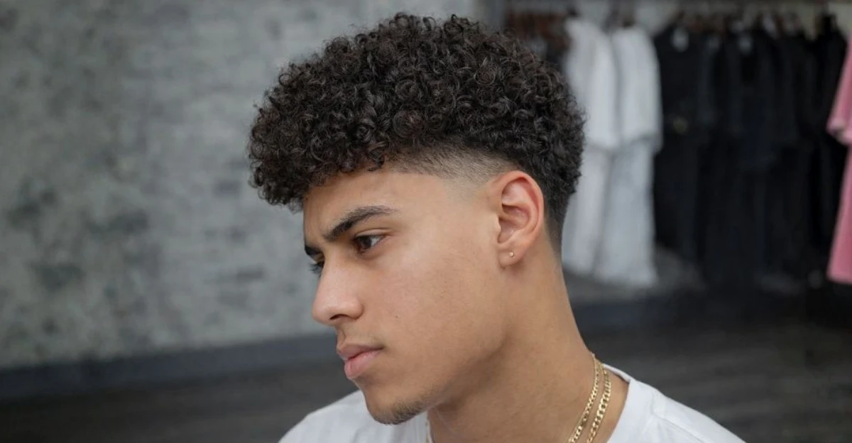 Textured Short Curls with Fade