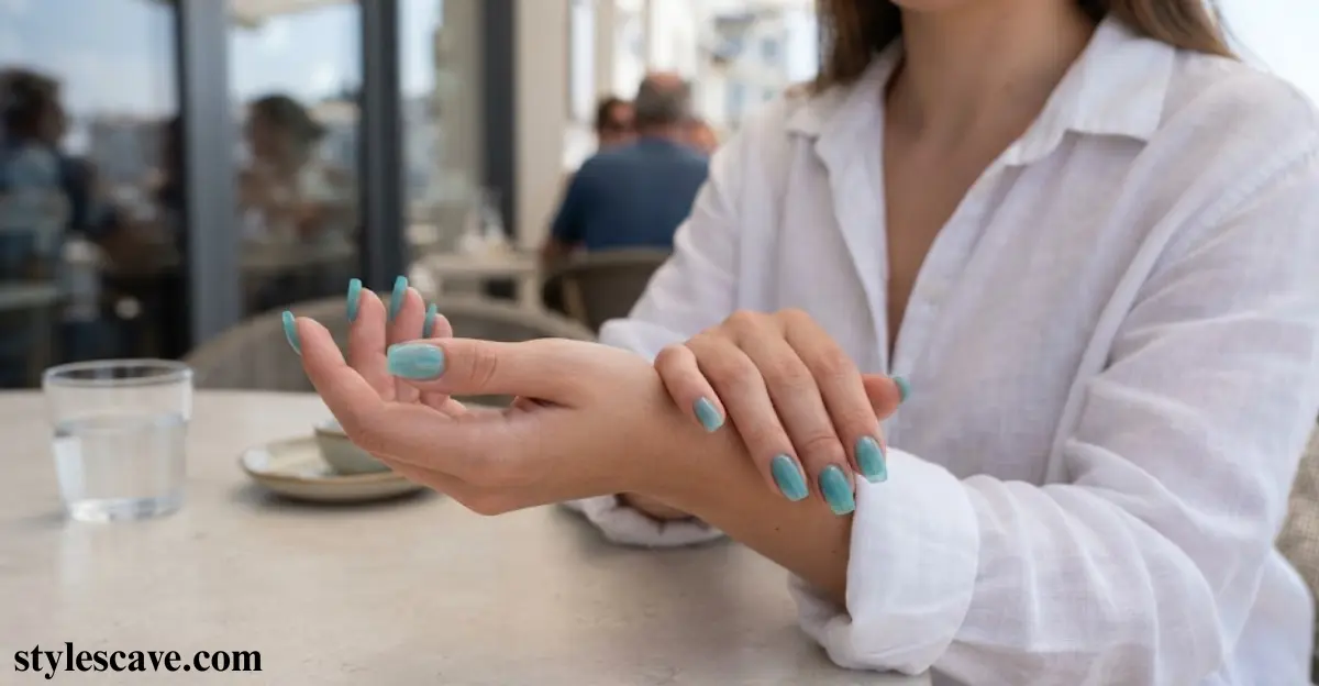Turquoise Jelly Manicure