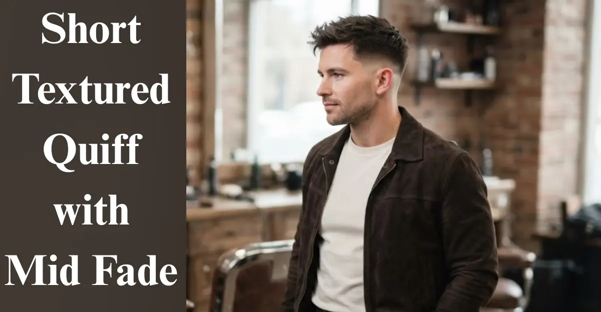 Short Textured Quiff with Mid Fade