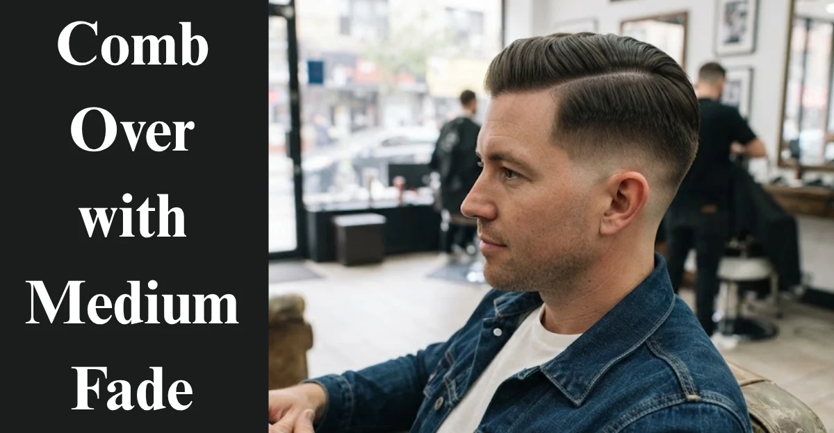 Comb Over with Medium Fade