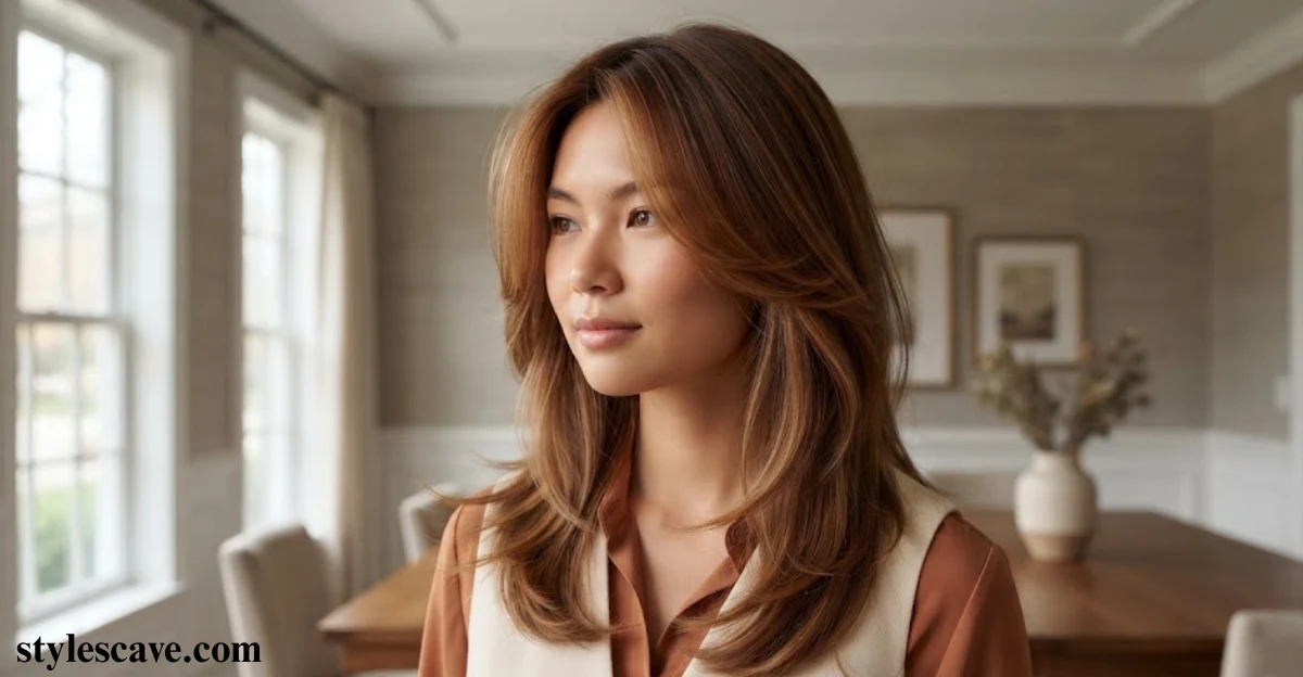 Classic Butterfly Haircut With Warm Tones