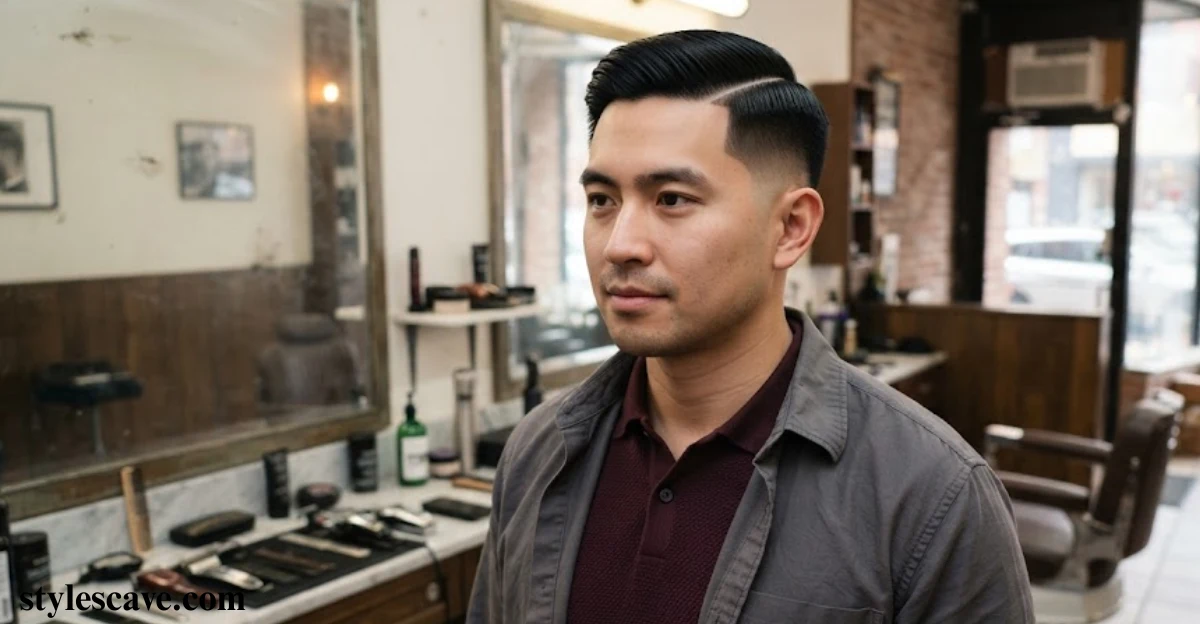 Mid Fade Comb Over