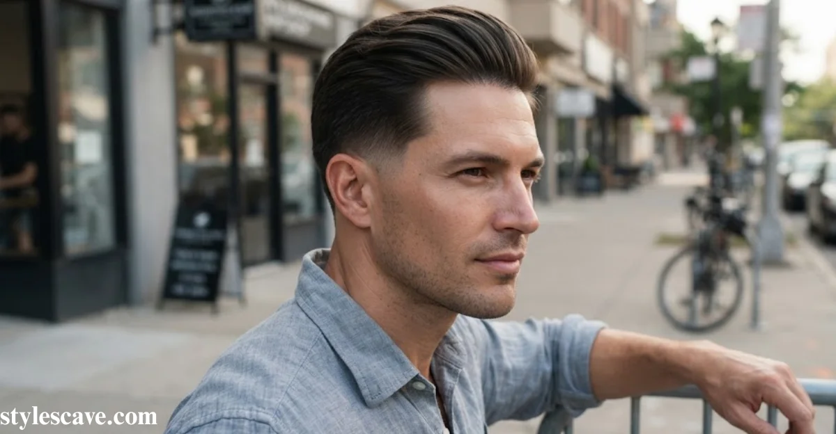 Cool Slick Back with Low Fade