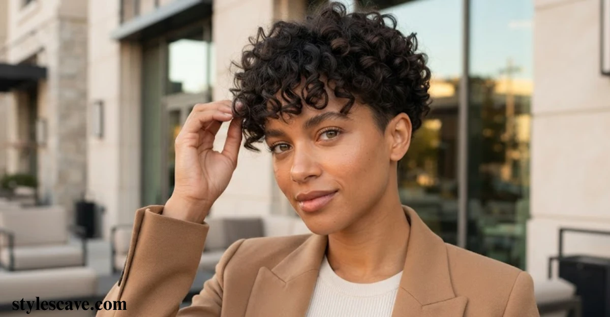 Tapered Curls with Bangs
