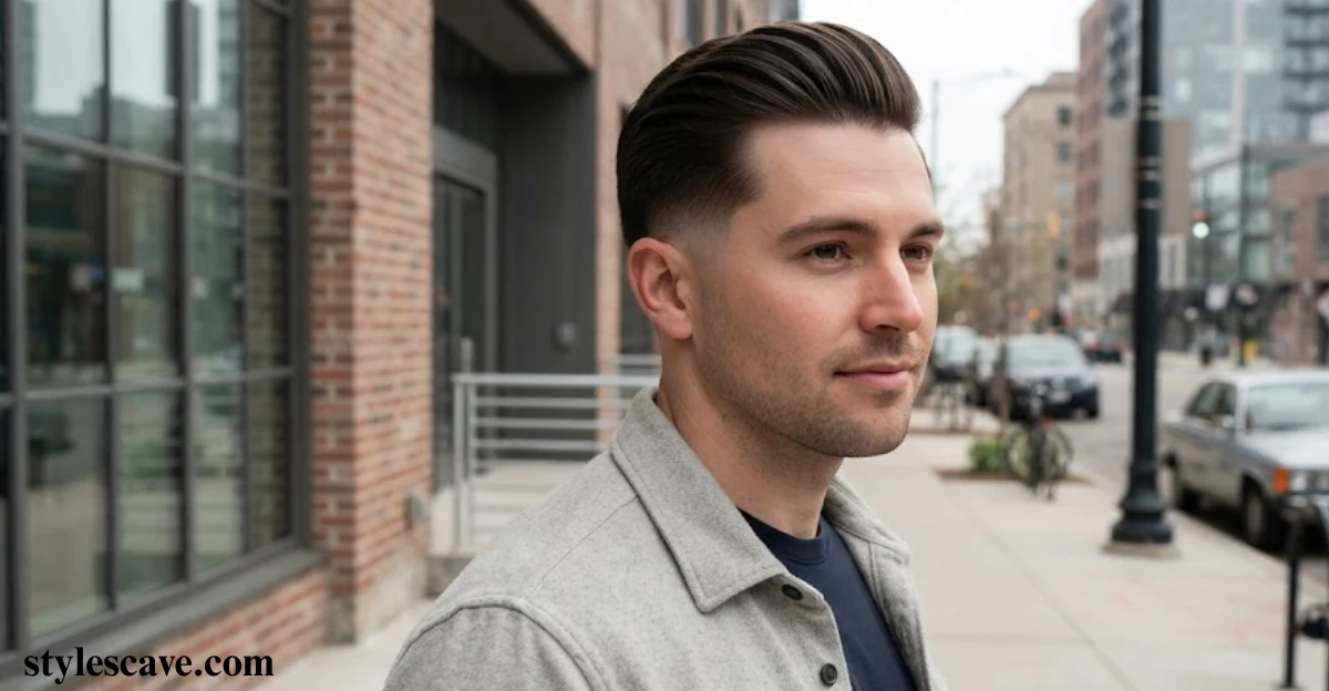 Mid Fade Slick Back